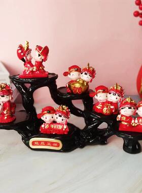 直销新款中式婚庆新居结婚礼物新婚礼品婚房创意家居桌面装饰摆件