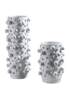 现代简约几何黑白圆球装饰样板间客厅插花花器软装饰品摆件设计师