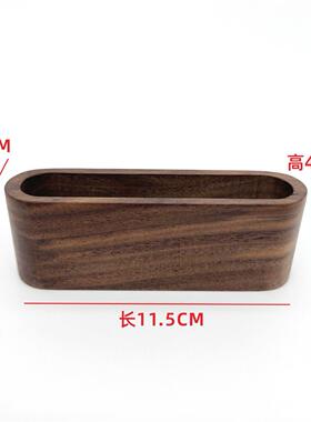 名片木底座台历实木日历底座卡片木制商务创意摆件黑胡桃木艺