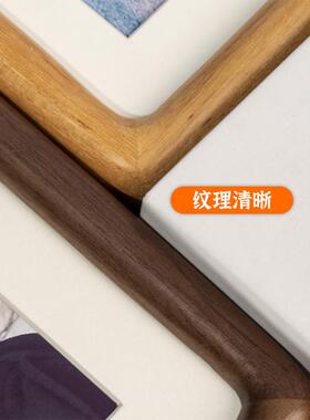 北美黑胡桃实木相框摆台洗照片做成定制diy柚木质六678寸照片挂墙