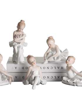 现代简约芭蕾女孩陶瓷摆件家居客厅酒柜电视柜装饰品欧式礼品批发