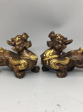 铜貔貅摆件仿古工艺铜鎏金貔貅摆件居家办公室工艺品摆件