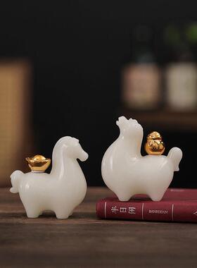 陶瓷马摆件工艺品招财客厅公室电视柜家居装饰品玄关桌面装饰