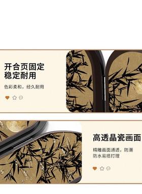 家桌面摆件复古墨ZZ834209竹古摆画风新中式茶桌边柜玄关装饰品小