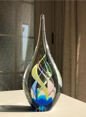 高档摆水家居客厅装饰大件抽象滴现代奢简约创意淄博轻玻璃琉璃艺