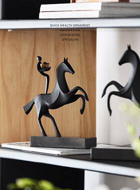 迷屿 简约轻奢马上有钱马摆件办公室书房桌面装饰乔迁招财送礼品