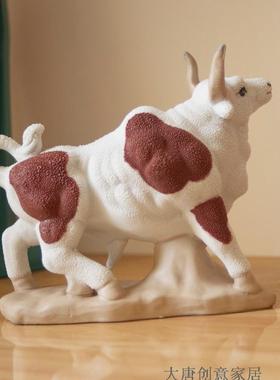 高档陶势瓷品牧童骑牛摆件客厅饰关摆设牛酒柜装饰桌面玄创意工艺