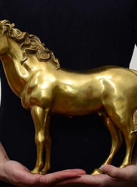 古式黄铜马摆件客厅电视柜玄关书房酒柜办公桌家居饰品工艺品摆设
