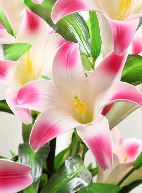 客厅假花真花假话塑料花花束塑胶花大朵束人造花插花百合花落地