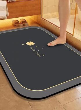 现代简约硅藻泥地垫家用浴室吸水速干脚垫耐磨防滑厕所进门垫