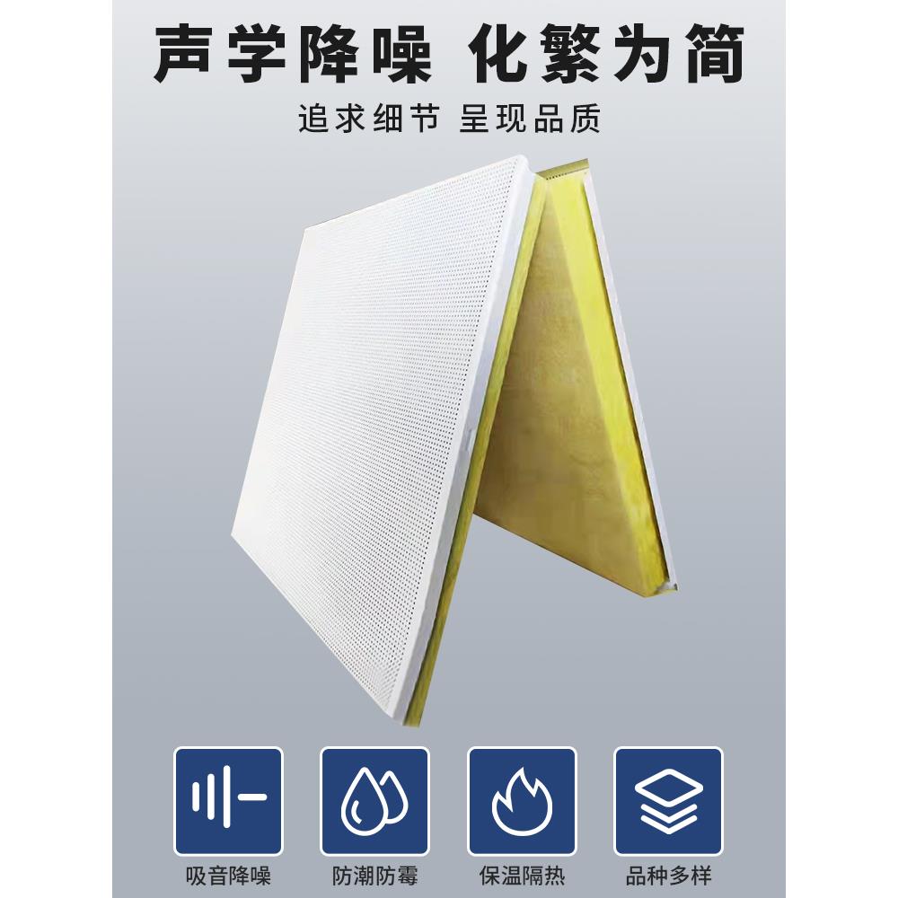 铝天花穿孔复合吸音板机房微孔铝扣板防火吊顶墙面金属穿孔吸音板 - 图0