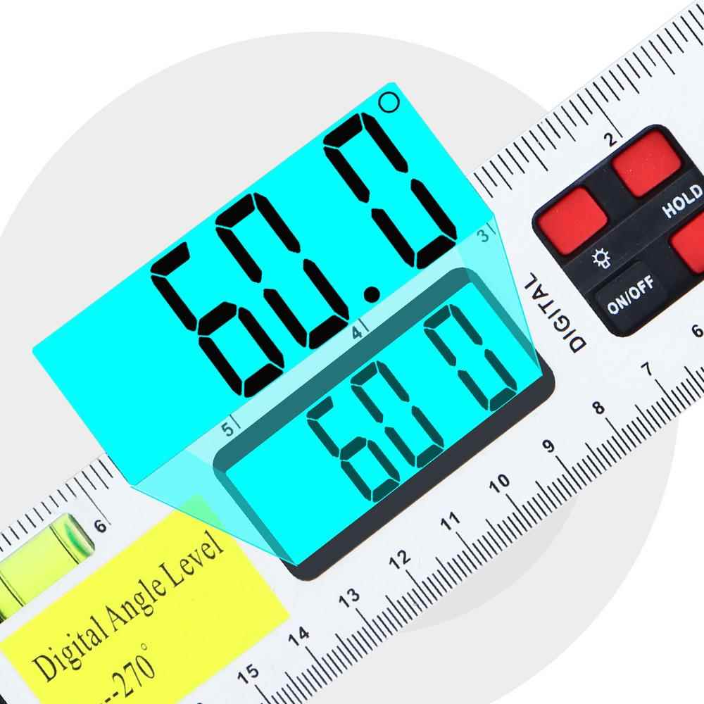 高精度铝合金250mm量程液晶LCD数显0-270°数字角度卡尺游标卡尺 - 图1
