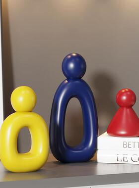 抽象艺术一家三口摆客厅酒柜电视居柜装饰品奢轻高档SHBA1703家软