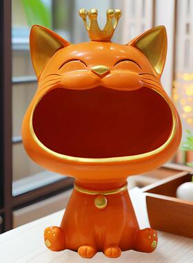 树脂招财猫入户玄关钥匙收纳厅摆件客鞋柜装饰轻SZ3002品奢档工高