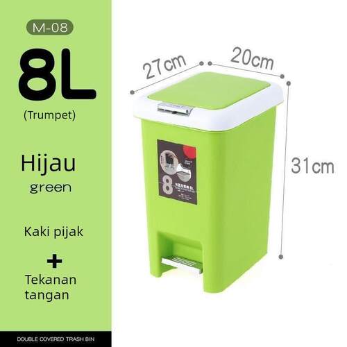Big 20L plastic foot hand pressure trash bin and thick out - 图0
