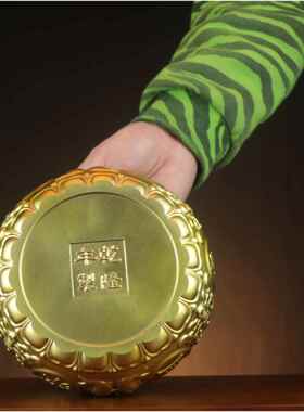 杨铜记 铜聚宝盆铜盆家 五福八福聚宝盆摆件 铜聚宝盆