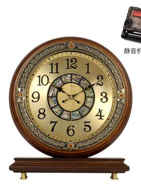 欧时钟座钟客厅装饰式钟表古复台钟296摆式件坐表美式古典桌面摆