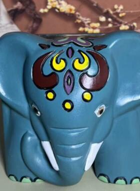 老虎收纳盒摆件吉祥物木质家居装饰品储物网红创意十二生肖山桃木