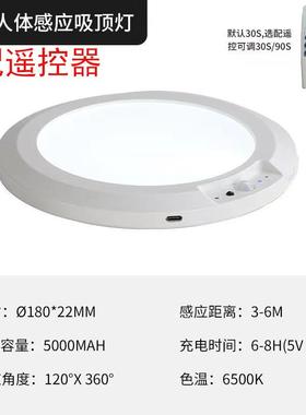 外贸款充电感应灯LED红外人体感应小夜灯衣帽间感应吸顶灯带遥控