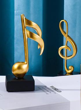 客厅摆件高端大气上档次2025轻奢音符培训班树脂工艺品钢琴店桌面