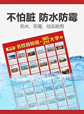 985名校211目标墙贴带分数高考全中国名牌大学国外高中教室墙挂图