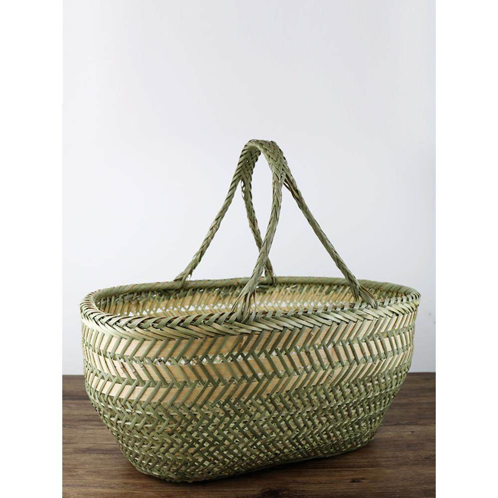 竹编竹篮手提买菜篮子手工竹筐水果篮鸡蛋篮厨房收纳筐家用购物篮,淘宝优惠券,粉丝福利购,淘宝优惠卷