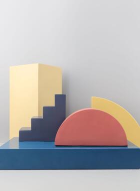 简约现代创意几何楼梯摆件样板间北欧客厅不规则抽象雕塑家居饰品