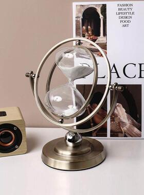 轻奢创意金属时间沙漏摆件家用办公室书房桌面计时器摆设软装饰品