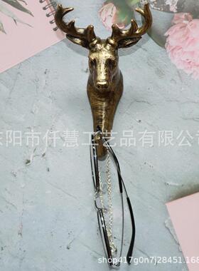 跨境仿古铜色动物挂件室内家居卧室装饰客厅壁炉树脂工艺壁挂支架