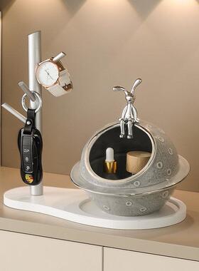 月球兔创意家居入户玄关摆件钥匙收纳家装好物门口鞋柜客厅装饰品