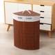 Household pastoral bamboo weaving folding laundry basket Home furnishing rope storage bucket Hotel towel bath towel storage basket