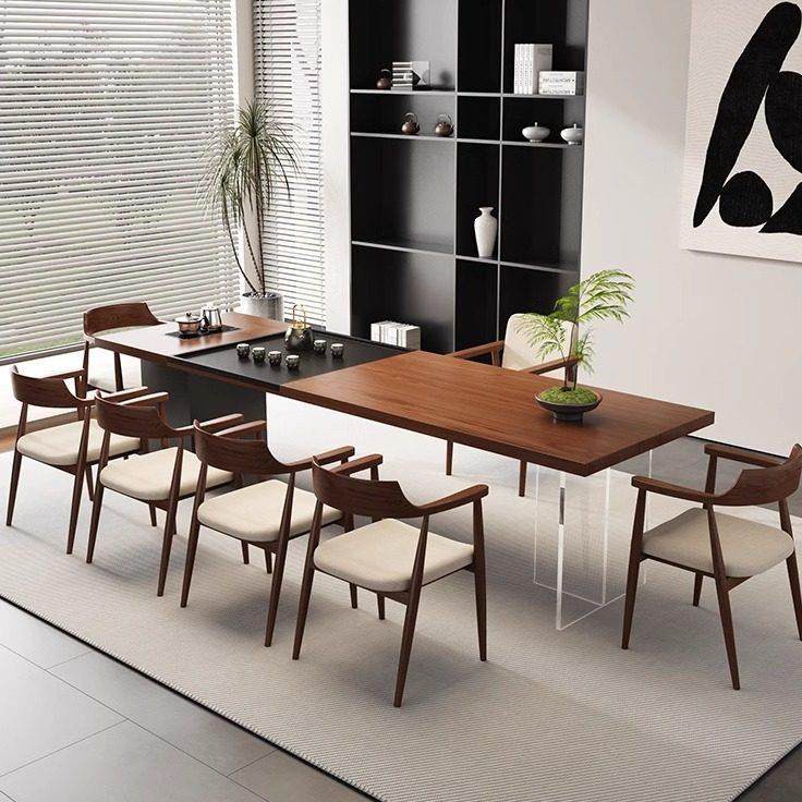 老板办公室大型实木茶桌会客接待泡茶桌高档茶台带茶盘烧水壶一体,淘宝优惠券,粉丝福利购,淘宝优惠卷