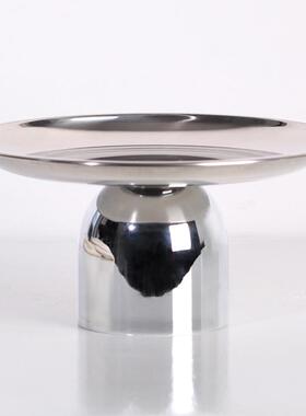 简约现代黑色极简高脚果盘摆件售楼处样板间家居桌面收纳果盆摆设