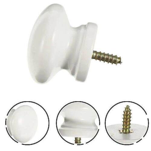 8 Pcs Solid Wood Handle Round Drawer Pulls Durable Brown - 图0