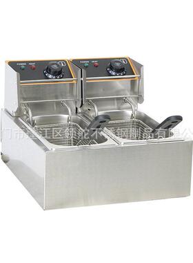 热销台式4L+4L升双缸温控商用电炸锅机商用小型迷你不锈钢炸炉