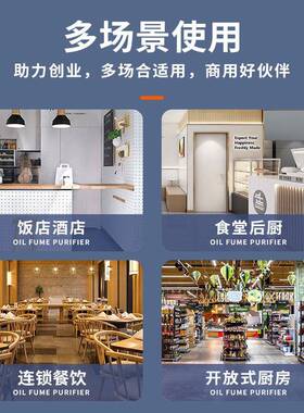 饭店餐饮商用抽油烟机学校食堂油烟净化一体机农村土灶用排烟罩