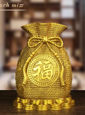 Touch Miss中式纯铜存钱罐摆件黄铜聚宝盆招财进宝存钱袋客厅装饰