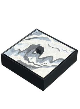 现代简约木WVE质纳样板间酒店衣间卧室书房玄收关桌面摆件帽盒装