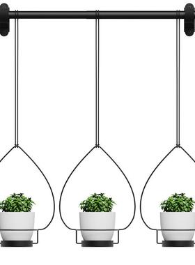 悬挂花盆伸缩挂杆铁艺花架园艺树脂吊兰吊篮吊盆壁挂绿植花卉