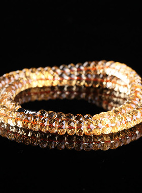 源头捡漏价 重约32克黄晶切面盘珠项链收藏精品 7天无理由退换