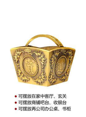 铜进宝斗摆件 铜斗摆件 铜四方斗摆件
