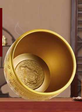 纯全铜百福铜缸招财进宝聚财米缸全铜聚宝盆家居开运纳福客厅摆件