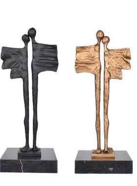 饰现代简约黑色抽象人物雕2593塑摆样板房售件楼处别软墅书柜玄关