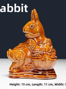 新陶瓷十二生肖饰品鼠，牛，虎，兔，龙，蛇，马，羊，猴，鸡，狗