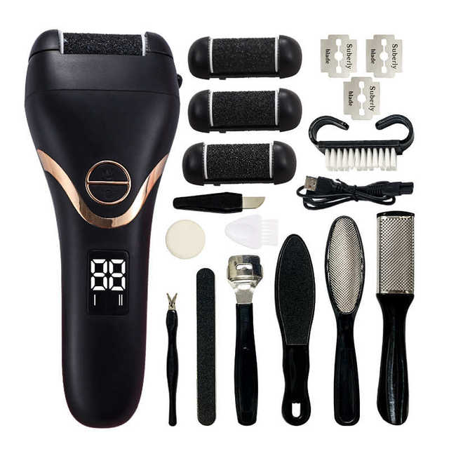 2022 new digital display electric foot grinder removes dead skin scraping heel calluses pedicures and rubs the dead skin tool on the feet