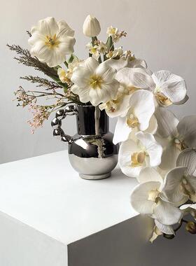 态生活蝴蝶兰含笑花仿真花束轻奢餐桌茶几花艺摆设假花桌花装饰