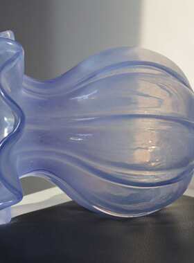 中古芬顿风紫色风灯花瓶高脚玻璃花器客厅电视柜餐桌欧式装饰摆件
