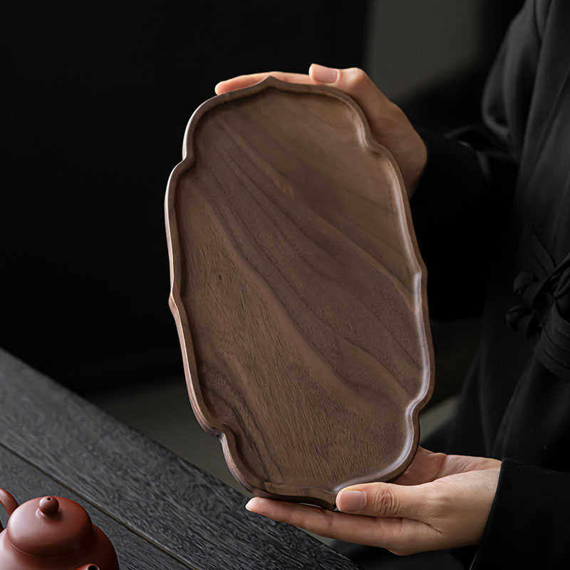 北美黑胡桃木茶托盘干泡台复古高端实木家用轻奢中式小型干泡茶盘,淘宝优惠券,粉丝福利购,淘宝优惠卷