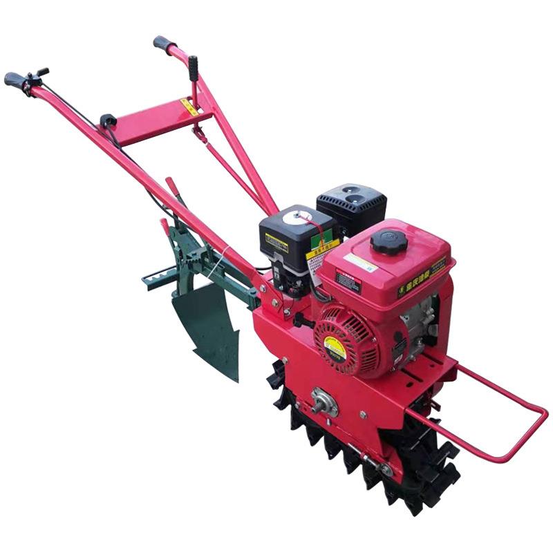 One-wheel plowing micro tillage machine, half plowing trencher, fertilizing and sowing, ground chain track micro tillage machine