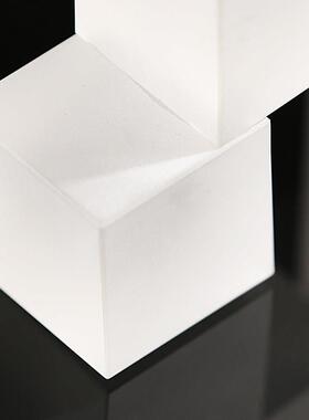 简约现代轻奢样板间家居书房书柜陈设品几何梯形水晶书档书立书靠